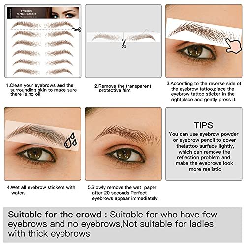 4D Hair-Like Eyebrow Tattoo Stickers - 66 Pairs, Waterproof & Long-Lasting 3-5 Days - görsel 18