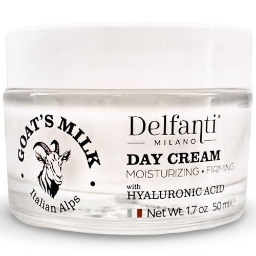 Delfanti-Milano Goat's Milk with Hyaluronic Acid Moisturizing and Firming Day Cream - Face and Neck Moisturizer - Made in Italy Avelisse