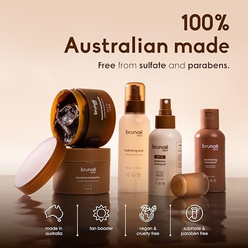 BRUNAE BODY® Dark Tanning Oil – Accelerating Formula for Darker, Faster Tan – Tan Enhancer with Buriti & Jojoba – 100% Vegan & Australian Made Avelisse