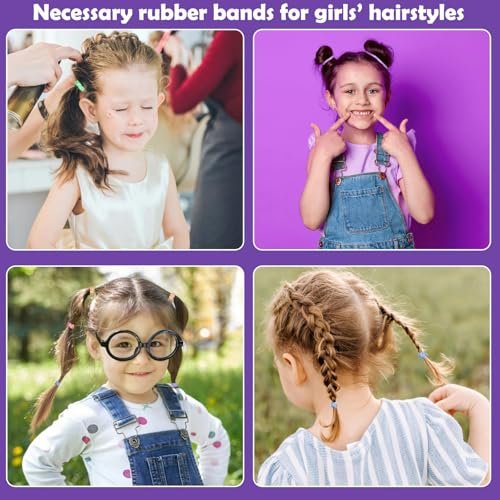 36 Colors Hair Rubber Bands for Hair, 2500 Pcs Elastic Hair Bands with 11 Hair Styling Tools, Colorful Elastic Hair Ties Toddler Hair Accessories for Girls Kids - görsel 14