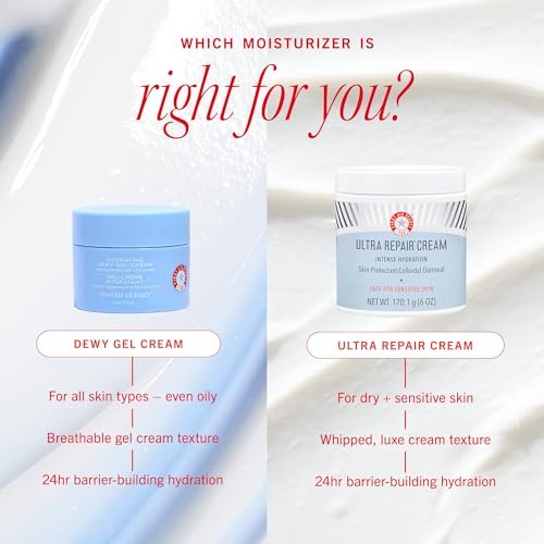 First Aid Beauty Hydrating Dewy Gel Cream – Oil-Free Facial Moisturizer with Hyaluronic Acid & Ceramides for Oily & Sensitive Skin, 1.9 fl oz - görsel 16