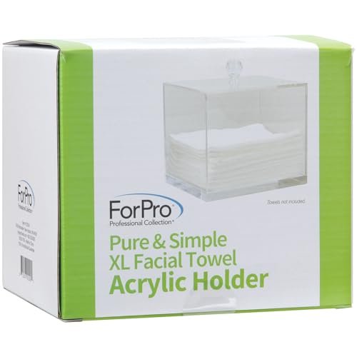 ForPro Pure & Simple XL Facial Towel Acrylic Holder – Clear Dispenser for 50 Disposable Dry Wipes Avelisse