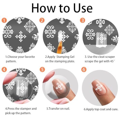 PH PandaHall 3pcs French Floral Nail Plate Stamping Sets - Mixed Flower Nail Stamp Templates for Nail Art Design - görsel 14