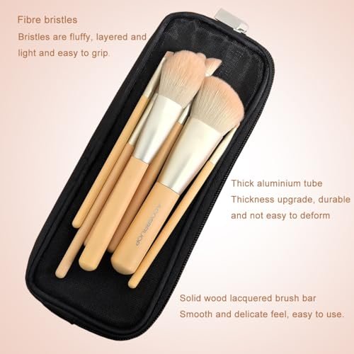 ACOSBRUOP 8-Piece Makeup Brush Set with Delicacy Case - Black Aluminum Cosmetic Brushes Avelisse