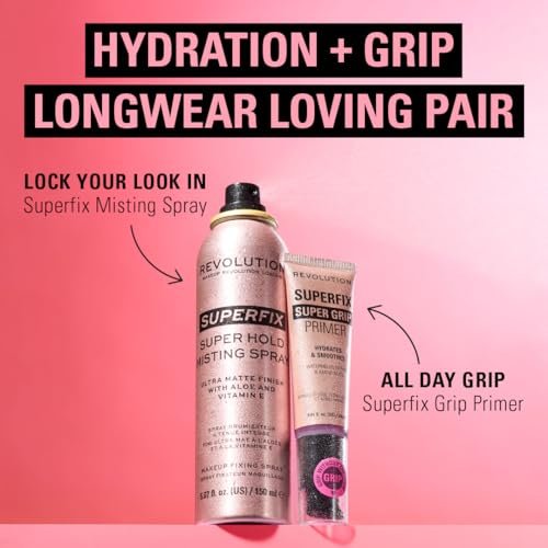 Revolution Beauty London Superfix Grip Primer - Hydrating & Smoothing Face Primer for Makeup, Gel-Formula, Vegan & Cruelty-Free, 0.81 fl oz - görsel 12