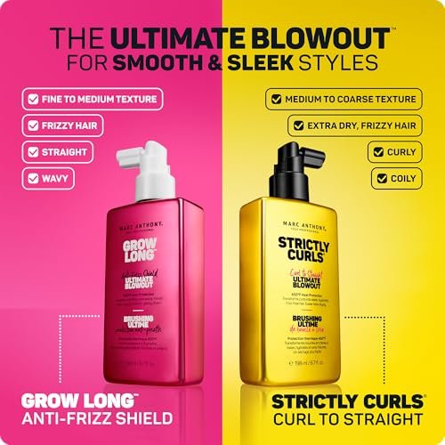 Marc Anthony Anti-Frizz Shield Ultimate Blowout Spray, Grow Long – Smooth, Shiny Hair in High Humidity – Heat Protectant – 6.7 oz - görsel 12