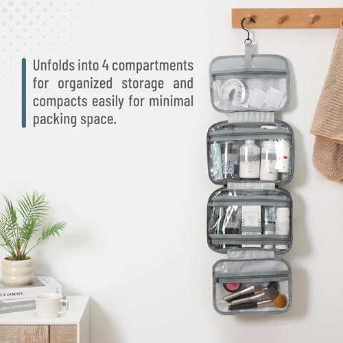 Ms. Pen Travel Toiletry Bag Organizer – Gray, Water-Resistant Makeup Bag with Hanging Hook - görsel 14