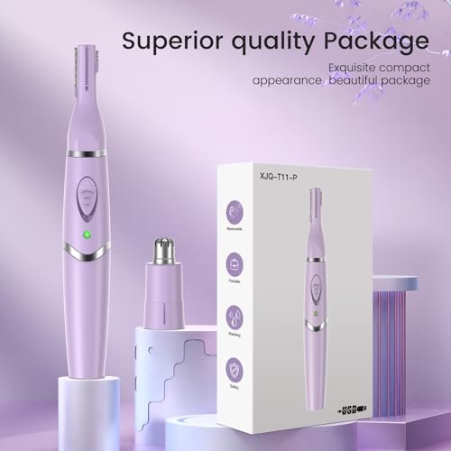 Yinowt Women's Ear and Nose Hair Trimmer - 2026 Professional Painless 2-in-1 USB Rechargeable Eyebrow & Facial Hair Trimmer, Precision Tool with Powerful Motor and Dual-Edge Blades, IPX7 Waterproof (Purple) - görsel 18