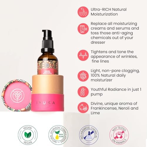 iYURA Yauvari Amplified Youth Spring Face & Neck Moisturizer – Firming Face Oil for Dry, Mature Skin with Black Gram (1.69 fl oz) Avelisse