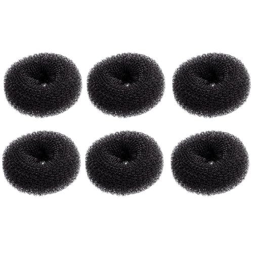 Extra Small Hair Bun Maker for Kids – 6 Pack Mini Chignon Donut Sock Bun Form for Short & Thin Hair (2 Inch, Black) - görsel 12