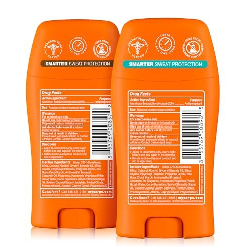 Carpe Deodorant Antiperspirant Men's Variety Pack – 100 Hour Sweat & Odor Control – Clinical Strength for Excessive Sweating – Sandalwood & Clean Sport, 2 Pack Avelisse