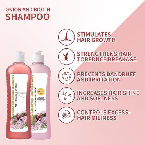 Onion Rosemary Shampoo and Conditioner Set for Hair Growth, Softness & Shine - 8.38 Fl Oz Each Avelisse