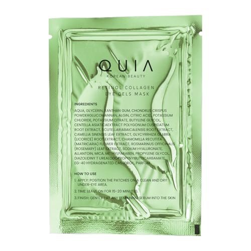 QUIA Hydrogel Eye Patches with Collagen – Depuff, Smooth Fine Lines & Hydrate in 15 Minutes – No-Slip, Soothing Formula – 20 Pairs for All Skin Types Avelisse