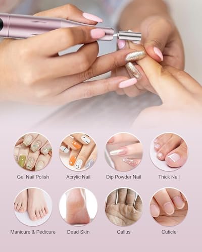 Ruaeoda Cordless Nail Drill: Professional Electric File for Acrylic, Gel, Dip Powder Nails – Portable Manicure & Pedicure Kit - görsel 16