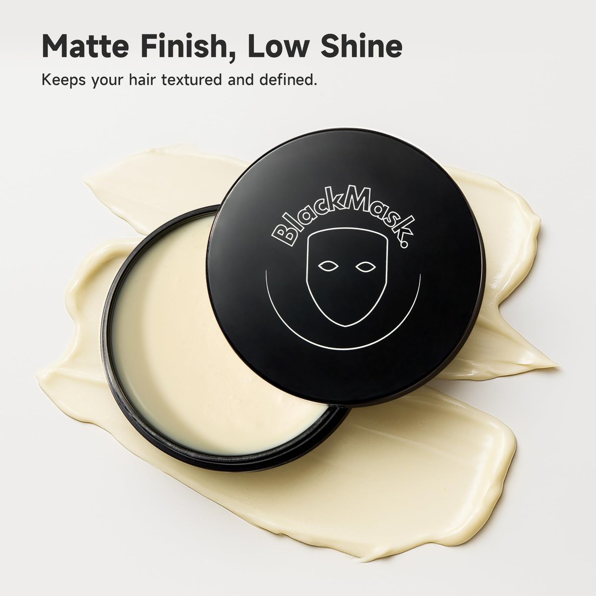 BlackMask Hair Clay for Men (3.52 oz) – Matte Finish Strong Hold Styling Clay for Texture & Volume Avelisse