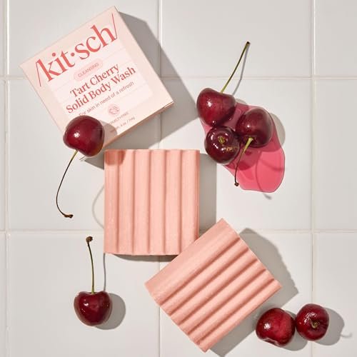 Kitsch Cleansing Tart Cherry Soap Bar - Refreshing Scent, Eco-Friendly Solid Body Wash, Sulfate & Paraben Free, Made in USA, 4oz - görsel 17