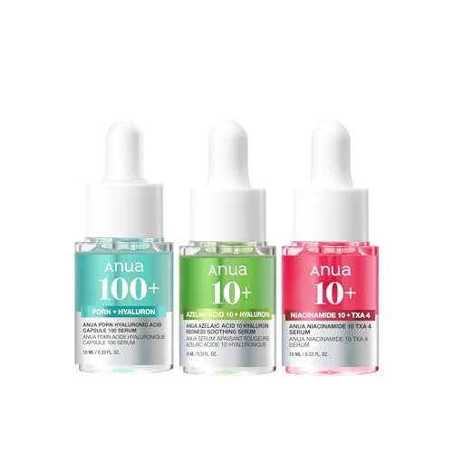 Anua Serum Discovery Trio - Mini Face Serum Travel Size Kit with Hyaluronic Acid, Niacinamide & Azelaic Acid, Hydrating Soothing Gift Set for Women, Korean Skincare Set - 10ml/0.33fl.oz × 3EA - görsel 18