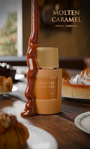 Paris Corner Molten Caramel Perfume 3.4 Fl Oz – Sweet Gourmand Unisex Fragrance with Creamy White Chocolate, Milky Caramel & Vanilla Avelisse