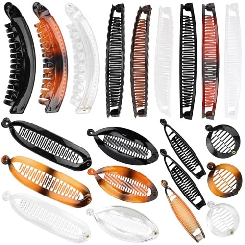 Strong Hold for Workouts & Thick Hair, 21pcs Banana Hair Clips for Women - 7 Styles Volumizing Claw Clips by Hapdoo, Secure Grip for All Hair Types - görsel 16