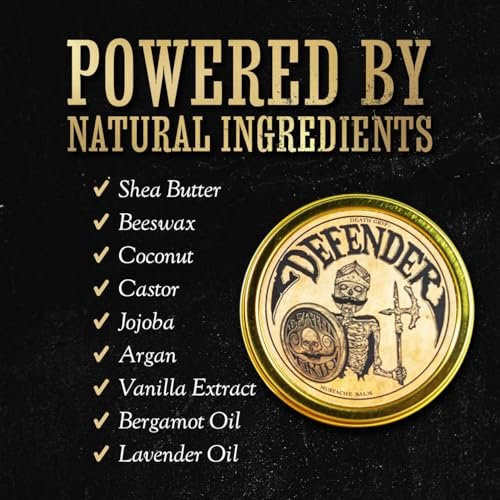 THE VINTAGE GROOMING CO. Defender Mustache Balm & Mustache Guard Set - 2oz Balm & Drinking Protector, Gold Avelisse