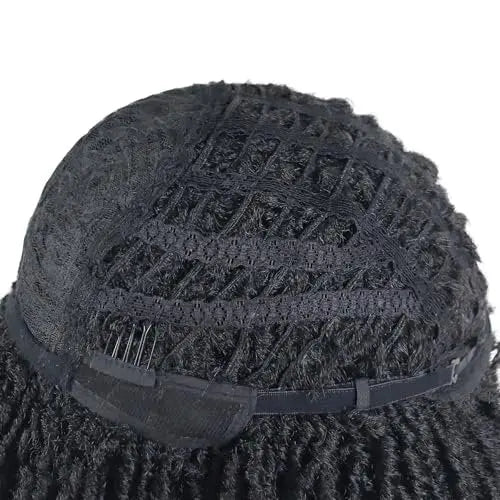 GNIMEGIL Men's Dreadlock Wig - Black Curly Short Dreads with Bangs, Realistic Twist Rasta Wig for Roleplay Avelisse