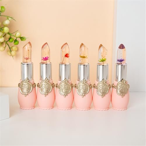 BONNIE CHOICE 6 Pcs Crystal Flower Jelly Lipstick Set - Temperature Change Moisturizing Long Lasting Lip Balm Magic Color Change Lip Gloss Makeup - görsel 18