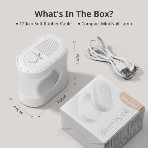 BTArtboxnails Handy Mini Nail Lamp – 6W UV LED Fast Cure Light for Gel Nails with 2 Timers Avelisse