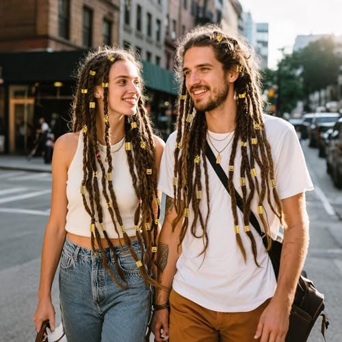 Nafaboig 100PCS Gold Hair Jewelry for Women Braids - Assorted Hair Cuffs, Ear Clips & Loc Beads for Hair Decoration - görsel 12