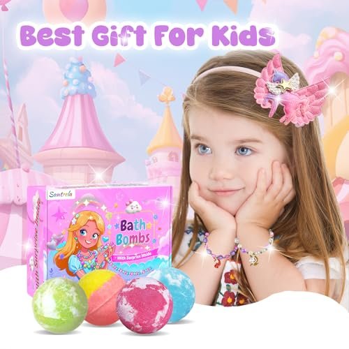 Unicorn Bath Bombs for Kids with Surprise Jewelry Toys Inside - Handmade Fizzies for Girls 4-8, Easter Basket Stuffers & Birthday Gifts Avelisse