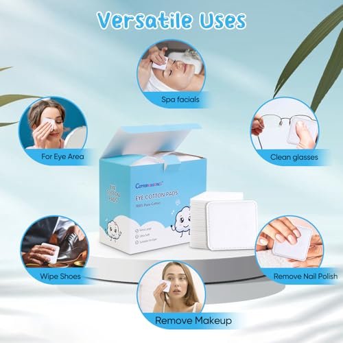Cottonessence Eye Cotton Pads (160-Count) – 100% Pure Cotton, Lint-Free, Soft-Edged Design, Extra Large for Toner, Makeup Removal, Spot Cleansing & Nail Polish Removal - görsel 14