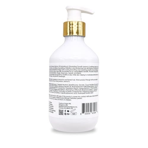 By Natures Batana Oil Hydrating & Stimulating Growth Leave-In Conditioner - Infused with Biotin, Ginger & Rosemary, 12 fl oz Avelisse