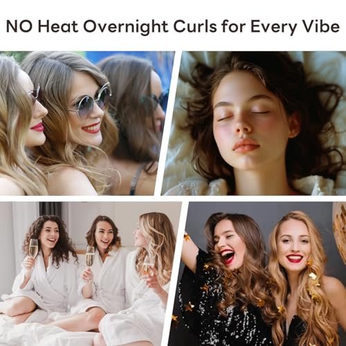 LERAO Heatless Curls Overnight - Velvet Heatless Curler Hair Overnight Blowout Rods for No Heat Curls (3 Pack) - görsel 14