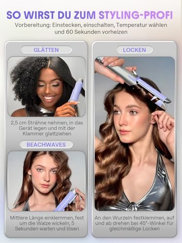 SHEGLAM Hair Cool Lock Airflow Styler 360° Curling Iron with Cooling Vents, 4 Adjustable Temperatures, Dual Voltage, Fast Straightening, 5.5 Inch, Black Avelisse