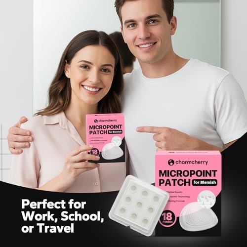CharmCherry Pimple Patches for Face (18 Count) - Microdart Acne Patches with Salicylic Acid, Hydrocolloid Blemish Spot Treatment for Early Stage Deep Pimples, Zits, Breakouts & Cystic Acne - görsel 14
