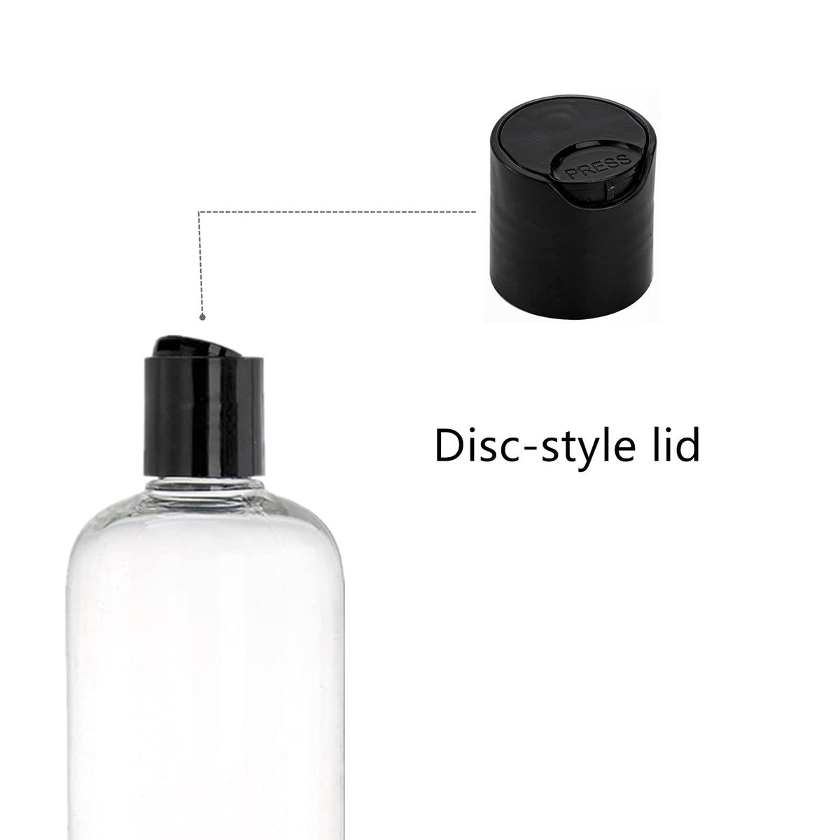 Zentriqlla 20 Pack 16oz Clear Plastic Empty Bottles - Squeezable Travel Containers with Disc Top Flip Caps for Shampoo, Lotion, Soap, BPA Free Avelisse