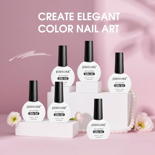 JODSONE Rubber Base Builder Gel for Nails – 6 Colors 10ml Set for Nail Thickening, Strengthening, and Natural Nude/Purple/Pink/Brown Shades - görsel 16