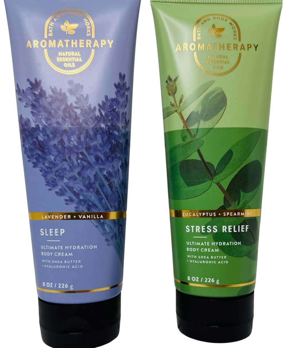 Bath & Body Works Aromatherapy Eucalyptus Spearmint & Lavender Vanilla Ultimate Hydration Body Cream 8 oz (Pack of 2) Avelisse