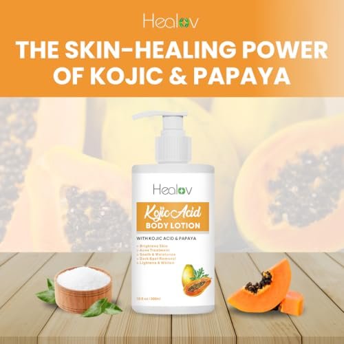 Herblov Kojic Acid Lotion – Skin Brightening Body Lotion for Age Spots, Hyperpigmentation, Intimate Areas – Dark Spot Remover, Reduces Acne Scars and Evens Tone – 10 oz - görsel 14
