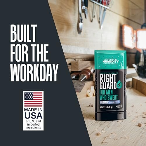 Right Guard Humidity Breaker Antiperspirant & Deodorant for Men, Cold Front Scent, 2.5oz (4 Pack) Invisible Solid, 72 Hour Sweat and Odor Control, Humidity Activated - görsel 10