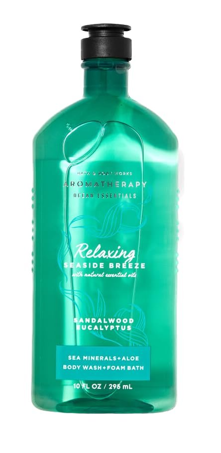 Bath & Body Works Sandalwood Eucalyptus Seaside Breeze Body Wash & Foam Bath with Sea Minerals & Aloe, 10 fl oz - görsel 1