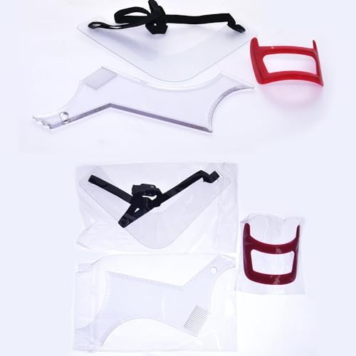 Beard Trimming Guide Tool - 3-Piece Neckline – 3 Versatile Templates: The set includes three different shapes to – Image 12