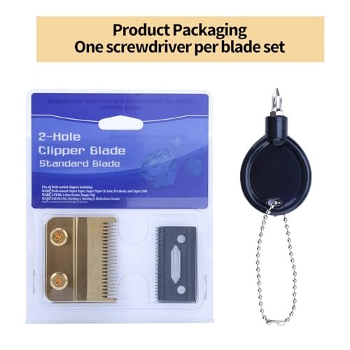 Professional 2-Hole Stagger Tooth Replacement Blade Set Gold for Wahl 5 Star Cordless Magic Clip - görsel 10