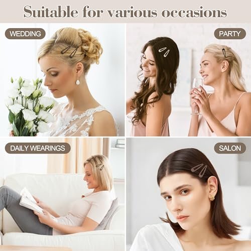 100Pcs Snap Hair Clips - No-Slip Metal Hair Barrettes for Women & Girls, Matte 5 Colors, 2 x 0.55 Inch - görsel 16