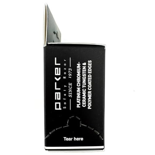 Parker Premium Platinum Double Edge Safety Razor Blades - 100 Count Salon Pack | Swedish Steel, Platinum-Tungsten-Chromium Coated | Smooth, Comfortable Shave for Barbershop & Home Use - görsel 10
