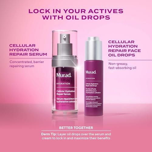 Murad Cellular Hydration Repair Oil Drops – Lightweight Hydrating Facial Oil for Dry, Dehydrated Skin – Strengthens Skin Barrier, Boosts Radiance & Smoothness – Fast-Absorbing Formula – 1.0 oz Avelisse