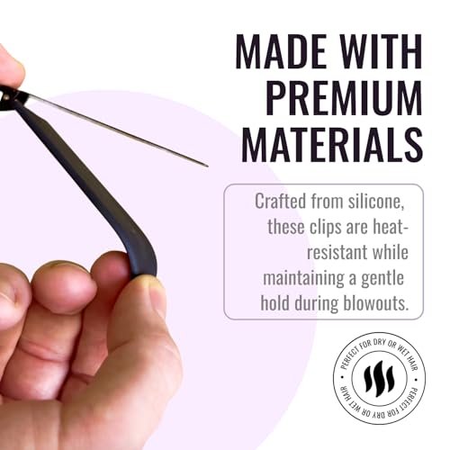 ERGO No-Crease Hair Clips – 4 Pack Heat-Resistant Silicone Clips for Styling, Sectioning, and Makeup | No Bend, No Crimp for Curls, Bangs, and Salon Use Avelisse