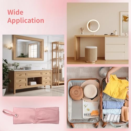 OMISTAR 2-Pack Heat Resistant Curling Iron Bags - Hanging Holder & Mat for Flat Irons, Travel Storage Pouch for Hot Hair Tools, Portable Zipper Bag for Home & Travel (Pink) - görsel 10