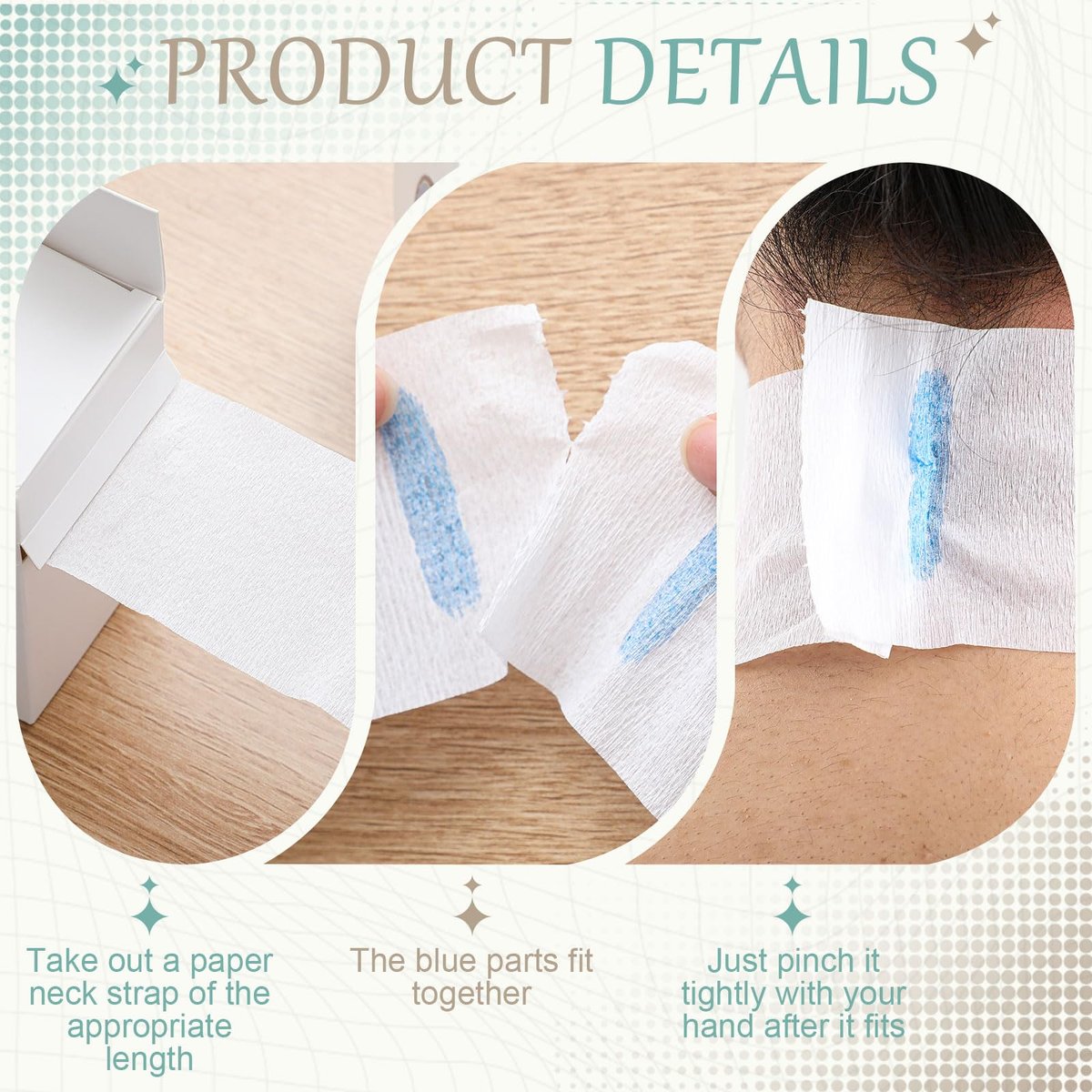 Marspark 5 Rolls Barber Paper Neck Strips with Hanging Dispenser - Professional Stretchy Paper Neck Tape for Hair Salons & Barbershops - görsel 14