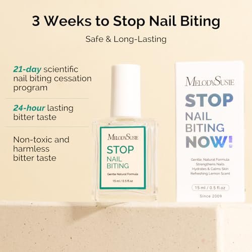 MelodySusie 15ML Nail Biting Treatment - Quick-Dry, Bitter-Tasting Polish to Stop Thumb Sucking & Nail Biting, Helps Repair Damaged Nails for Kids and Adults (0.53 fl oz) - görsel 14