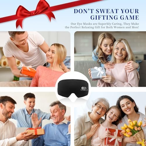 CONBELLA Cooling Eye Mask for Puffy Eyes – Reusable Gel Eye Mask for Migraines, Headaches, Dark Circles, and Sinus Relief – Flexible Cold Compress Sleep Mask for Men & Women (Black) Avelisse